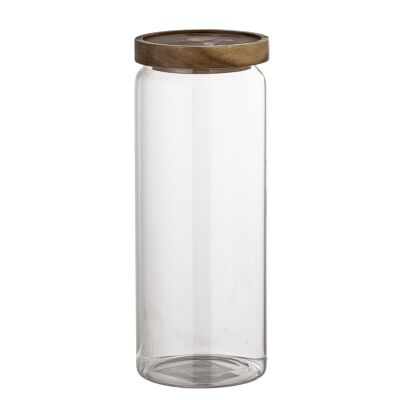 Anouk Jar w/Lid, Clear, Glass - (D9xH23 cm)