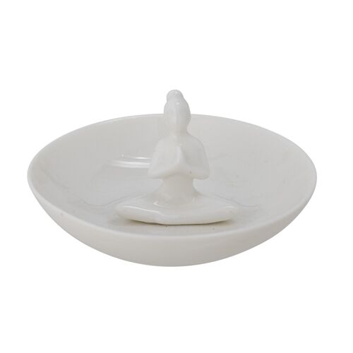 Yara Tray, White, Stoneware - (D10,5xH5 cm)