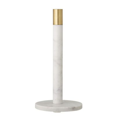 Emira Kitchen Paper Stand, White, Marble - (D15xH32 cm)