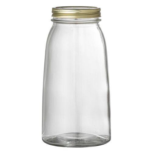 Soma Jar w/Lid, Clear, Glass - (D12xH25 cm)
