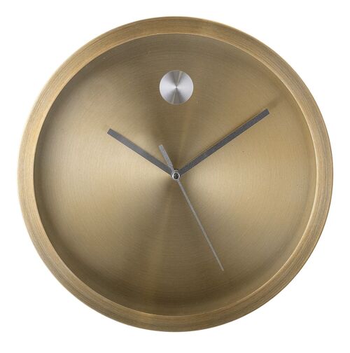 Wall Clock, Brass, Aluminum - (D25xW4 cm)