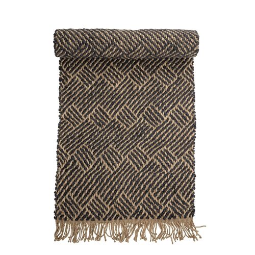 Aby Rug, Black, Jute - (L200xW70 cm)