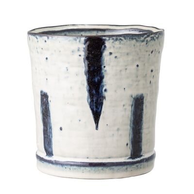 Olan Flowerpot, Blue, Stoneware - (D13xH14 cm)