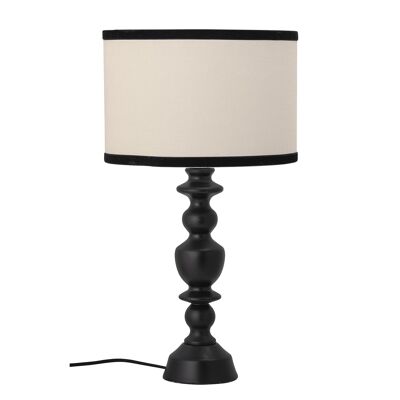 Sela Lampe de table, Noir, Hévéa - (D30xH51 cm)