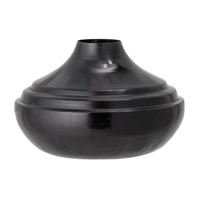 Mari Vase, Black, Metal - (D12xH8 cm)