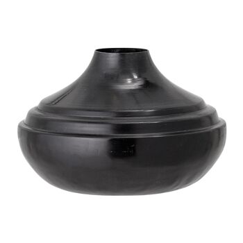 Vase Mari, Noir, Métal - (D12xH8 cm) 1