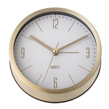 Horloge de Table, Or & Blanc, Aluminium - (D11,5xL4 cm) 2