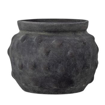 Lisen Deco Flowerpot, Noir, Terre Cuite - (D28xH21,5 cm) 1