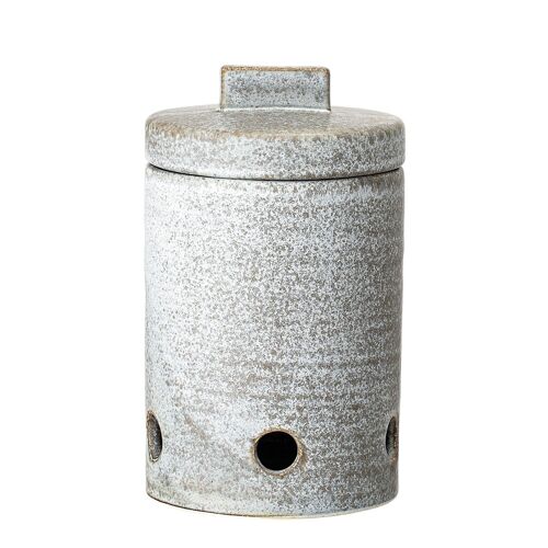 Kendra Garlic Jar, Grey, Stoneware - (D11xH18 cm)