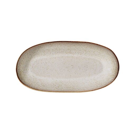 Sandrine Serving Plate, Grey, Stoneware - (L34xW16 cm)