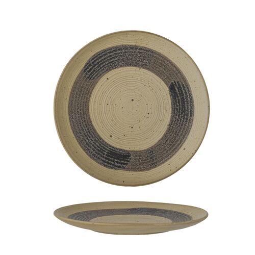 Solange Plate, Nature, Stoneware - (D22,5 cm)
