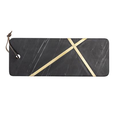 Planche à découper Elsi, noir, marbre - (L40,5xH1,5xl15,5 cm)