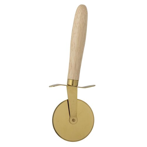 Cati Pizza Cutter, Gold, Beech - (L20,5xH7,5xW2 cm)