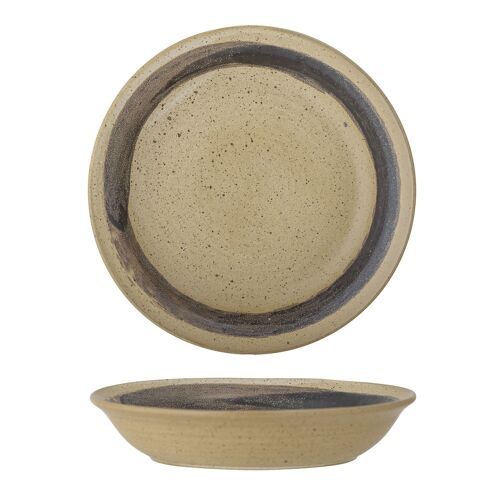 Solange Soup Plate, Nature, Stoneware - (D22xH4,5 cm)