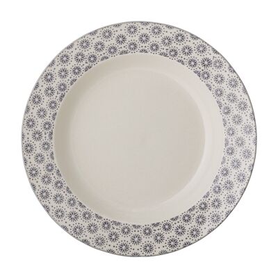 Assiette à Pâtes Elsa, Gris, Grès - (D28xH4 cm)