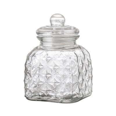 Muss Jar w/Deckel, klar, Glas - (L16,5xH23,5xW16,5 cm)