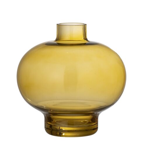 Annike Vase, Brown, Glass - (D15xH15 cm)
