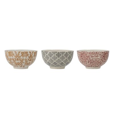 Genia Bowl, Brown, Stoneware - (D13,5xH7,5 cm, Set of 3)