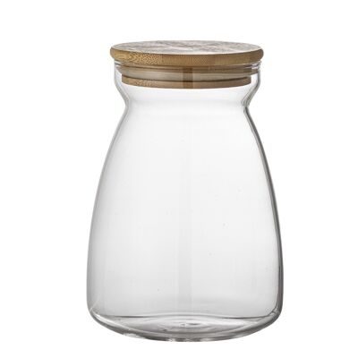 Barattolo di latta con coperchio, trasparente, vetro - (D11,5xH16 cm)