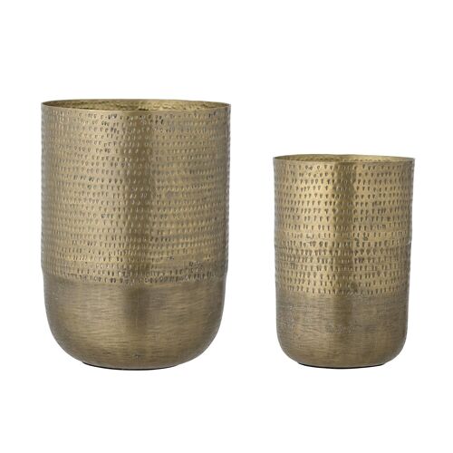 Bobie Flowerpot, Brass, Aluminum - (D19,5xH28,5 / D24,5xH34,5 cm, Set of 2)