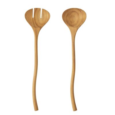 Sidra posate per insalata, natura, teak - (L37xA2xL9,5 cm, set di 2)