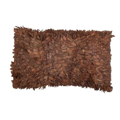 Coussin Serah, marron, cuir - (L60xl41 cm)