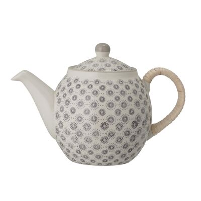 Elsa Teapot, Grey, Stoneware - (D24xH16 cm)