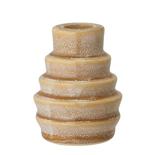 Emin Candlestick, Yellow, Stoneware - (D7xH9 cm)