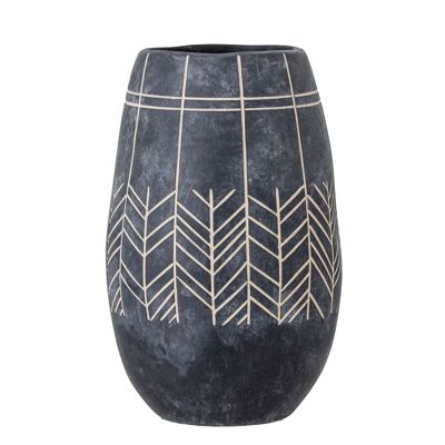 Mahi Deco Vase, Schwarz, Keramik - (D16xH25 cm)