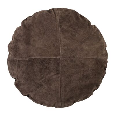 Cushion, Brown, Suede - (D45 cm)
