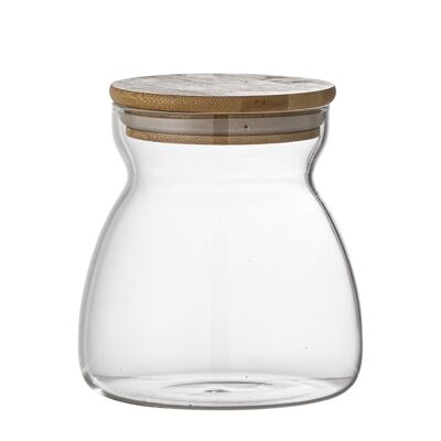 Barattolo di latta con coperchio, trasparente, vetro - (D11xH12 cm)