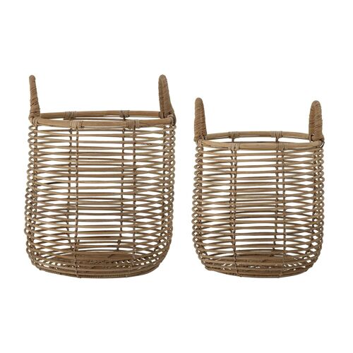 Lyng Basket, Nature, Rattan - (D30xH32/D37xH35,5 cm, Set of 2)