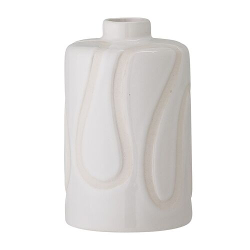 Elice Vase, White, Stoneware - (D9xH13 cm)