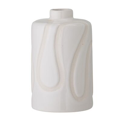 Elice Vase, White, Stoneware - (D9xH13 cm)