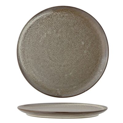 Nohr Plate, Brown, Stoneware - (D28 cm)