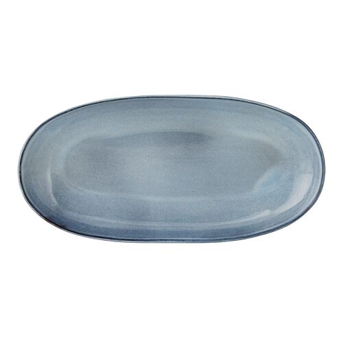 Sandrine Serving Plate, Blue, Stoneware - (L34xW16 cm)