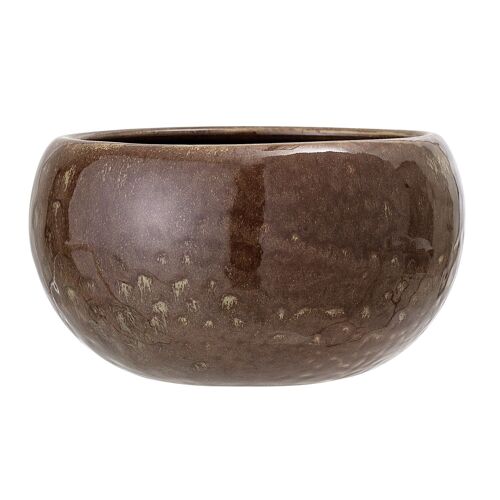 Gisli Flowerpot, Brown, Stoneware - (D15xH10 cm)