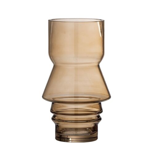 Zalla Vase, Brown, Glass - (D12xH20 cm)