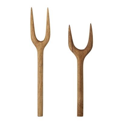 Addis Fork, Nature, Acacia - (L15,5xH1xW3/L13xH1xW3,5 cm, Set of 2)