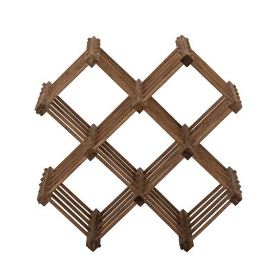 Lucas Wine Rack, Brown, Bamboo - (L55xH55xW26,5 cm)