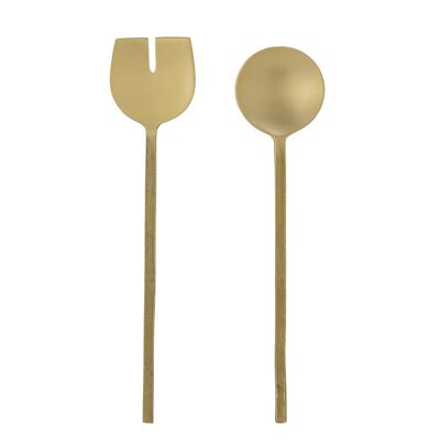 Posate per insalata Serra, oro, ottone - (L30xL7 cm, set di 2)