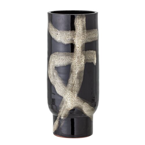 Vefa Vase, Black, Terracotta - (D11,5xH28,5 cm)