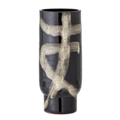 Vefa Vase, Schwarz, Terrakotta - (D11,5xH28,5 cm)