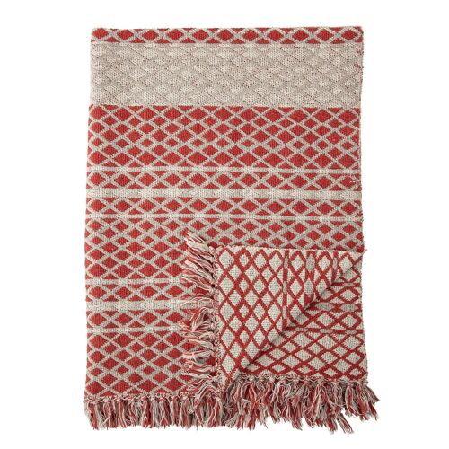 Verona Throw, Red, Recycled Cotton - (L160xW130 cm)