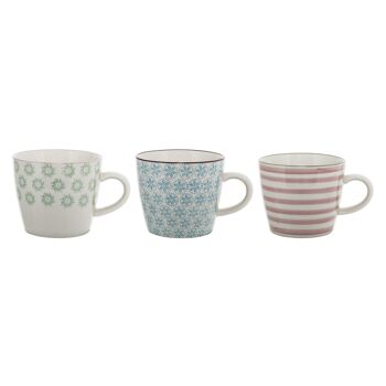 Mug Patrizia, Bleu, Grès - (D9,5xH8 cm, 3 assort.) 1