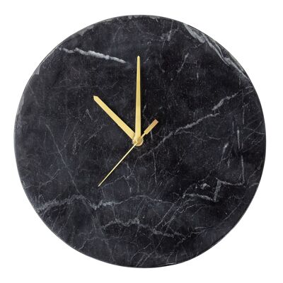 Jamin Wall Clock, Black, Marble - (D25,5xW1,5 cm)