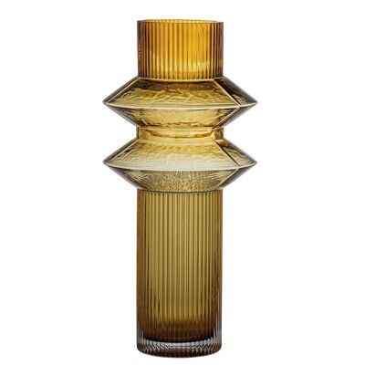 Corna Vase, Brown, Glass - (D14,5xH32 cm)