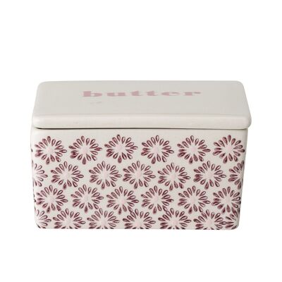 Maya Butter Box, Purple, Stoneware - (L12,5xH7xW9 cm)