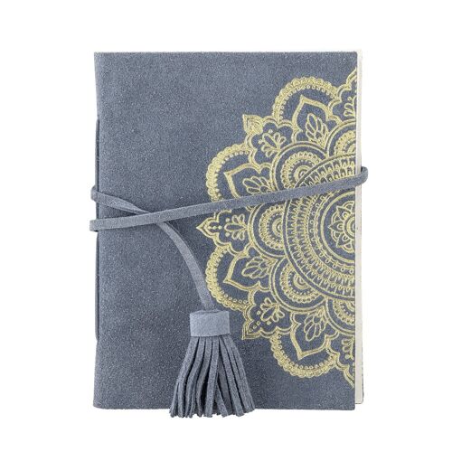 Gamze Notebook, Blue, Suede - (L18xH2,5xW13 cm)