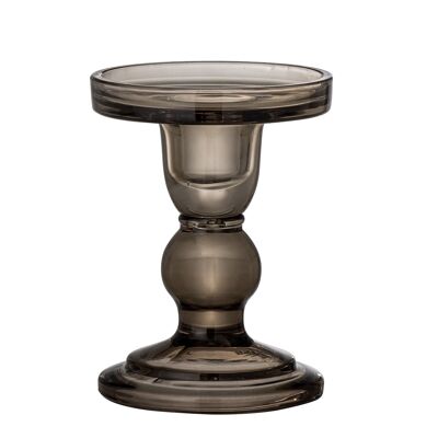 Joslyn Candlestick, Grey, Glass - (D8,5xH11,5 cm)